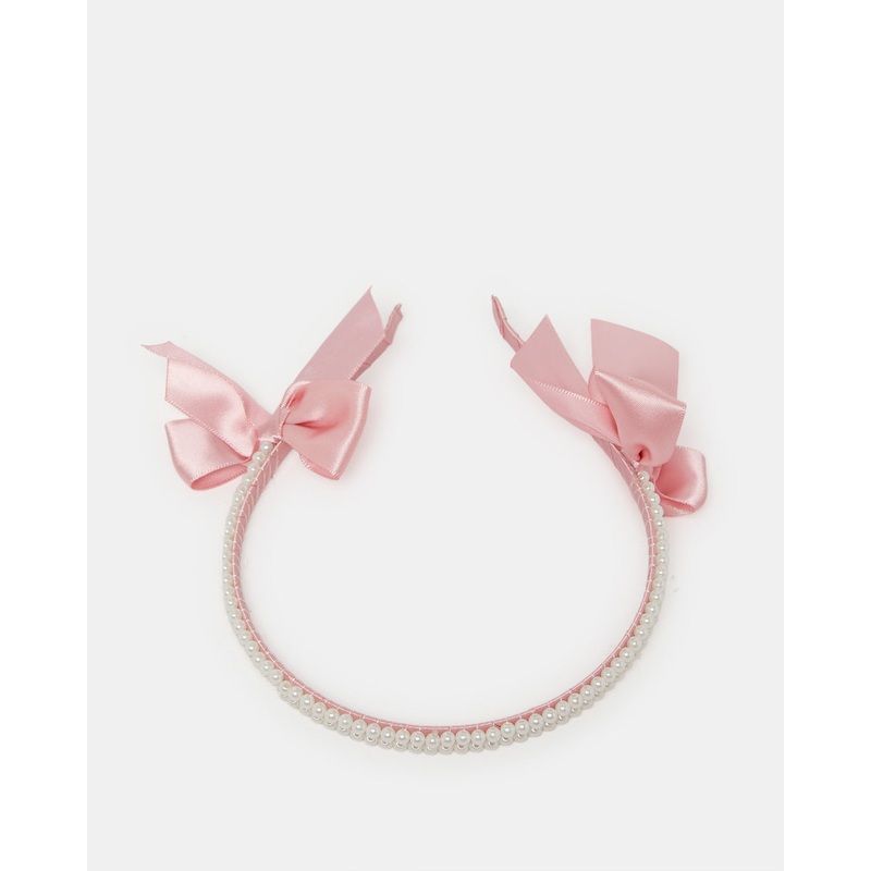 Girls Pink Bow Headband