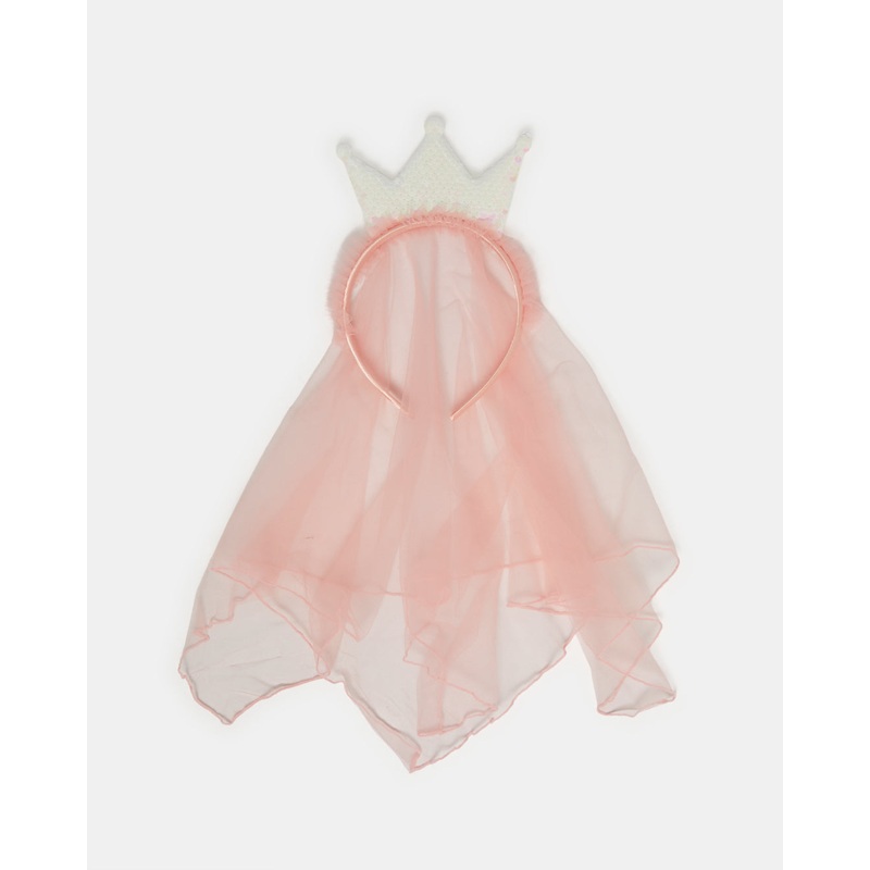 Girls Pink Headband With A Veil