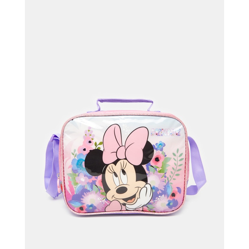 Girls Purple And Pink Minnie Mouse Lunch Bag