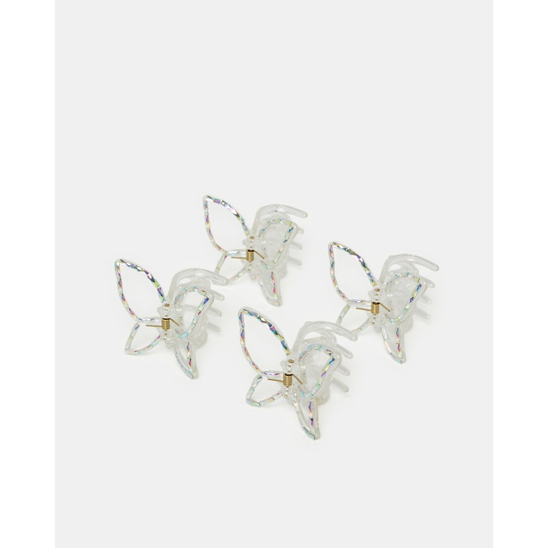 Girls White Hair Claw Set (Pack of 4)