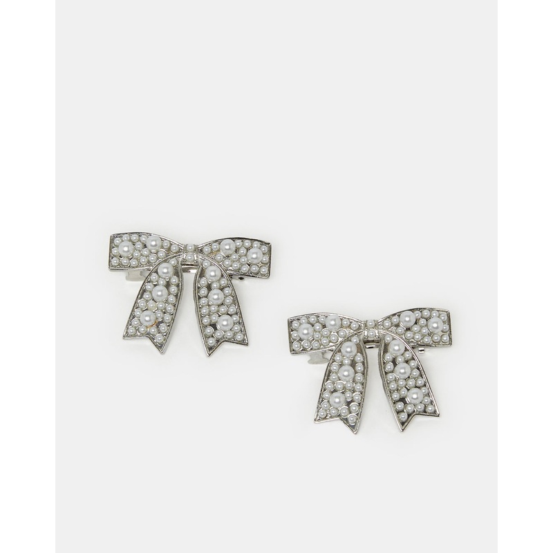 Girls White Pearls Hair Clip Set (Pack of 2)