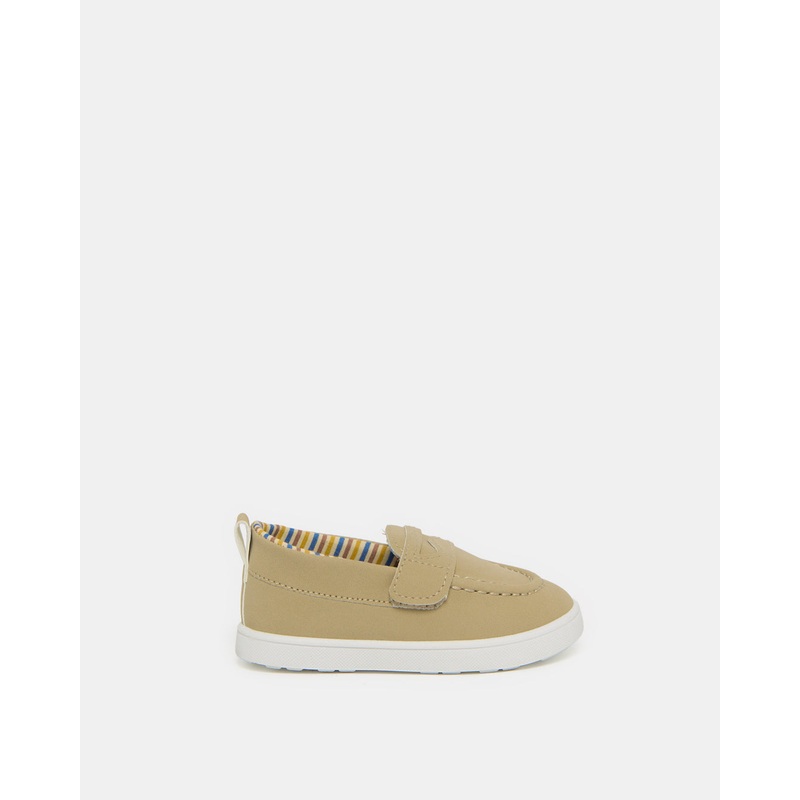 Infant Boys Beige Textured Sneakers