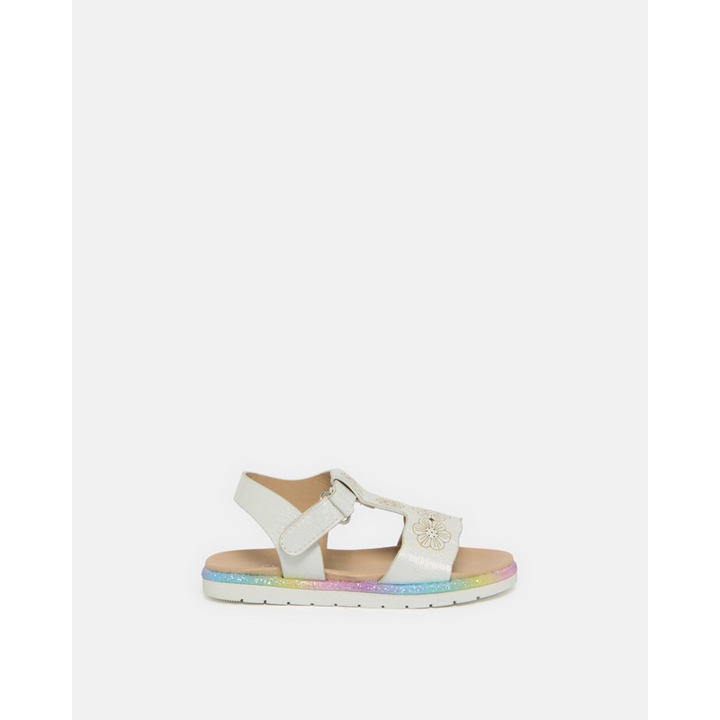 Infant Girls White Floral Embellished Sandals