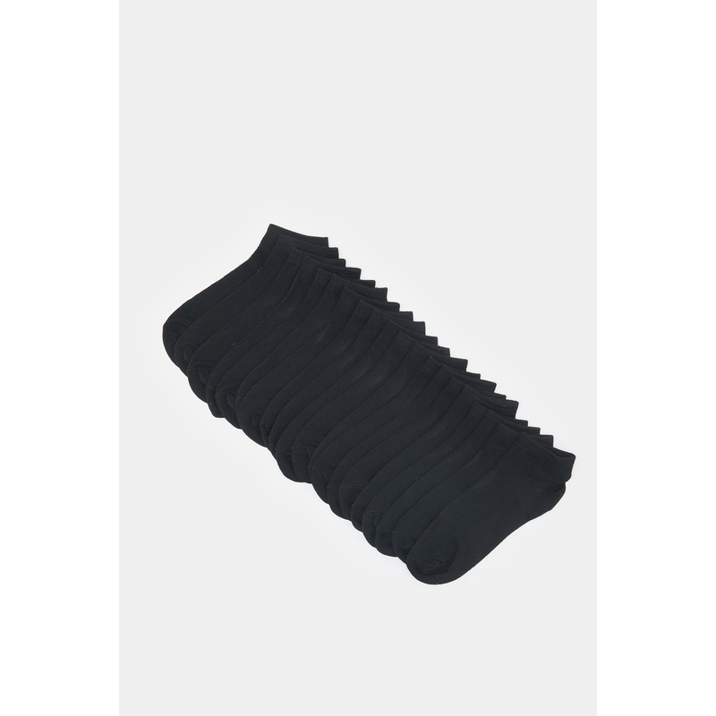 Men Black Plain Socks Set