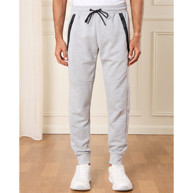 Men Grey Embellished Track Pants