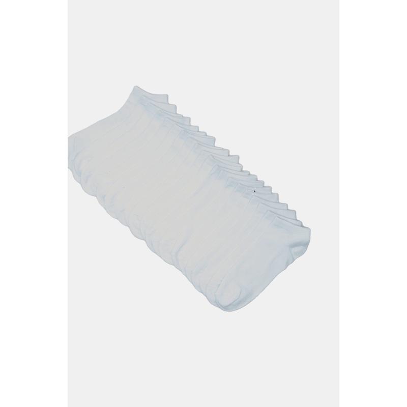 Men White Plain Socks Set