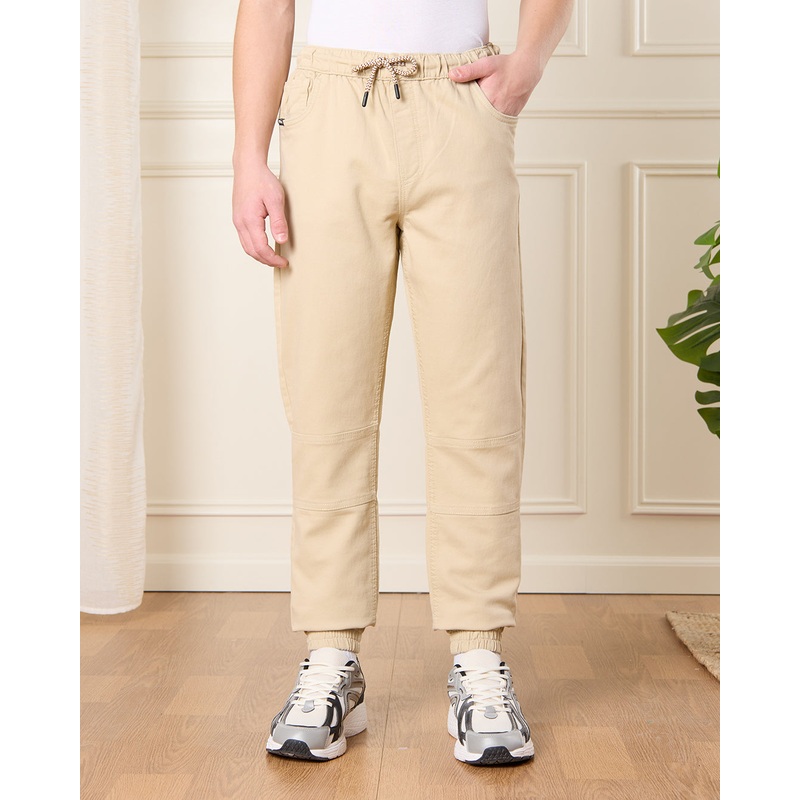 Senior Boys Beige Pull On Joggers