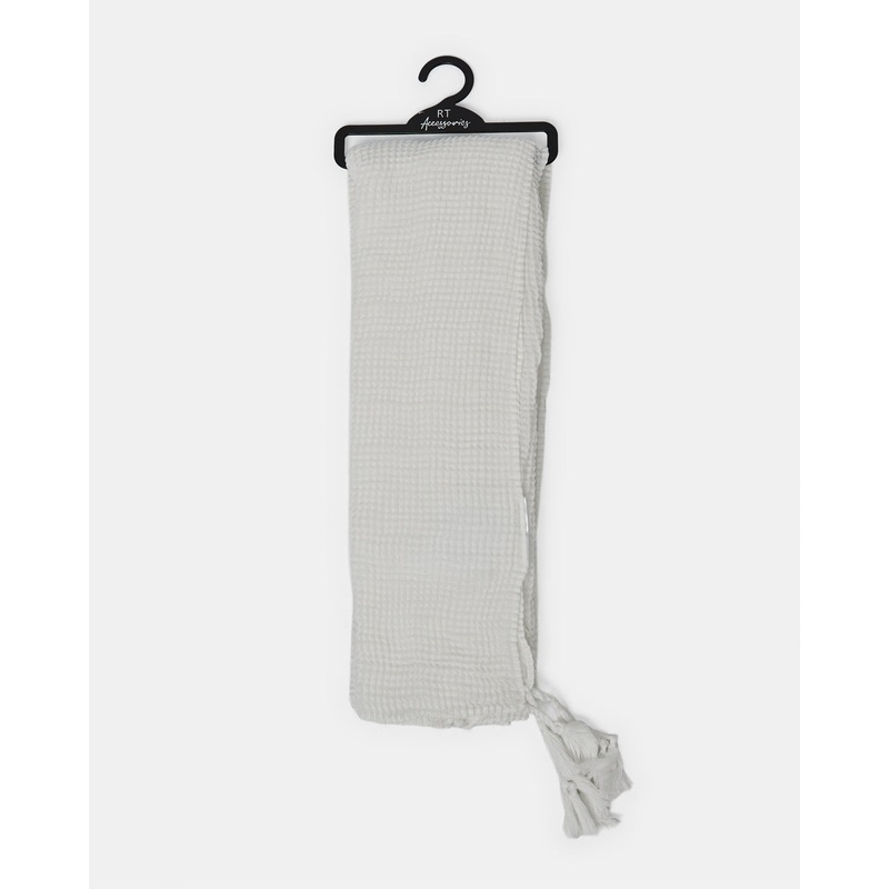 Women White Embellished Scarf
