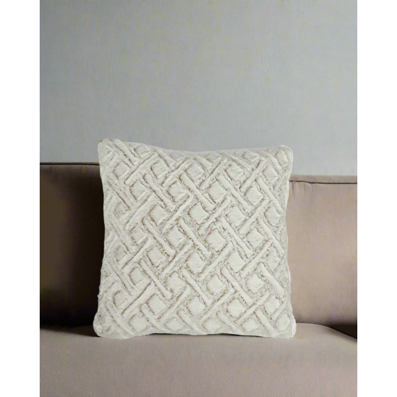 Beige Fur Cushion