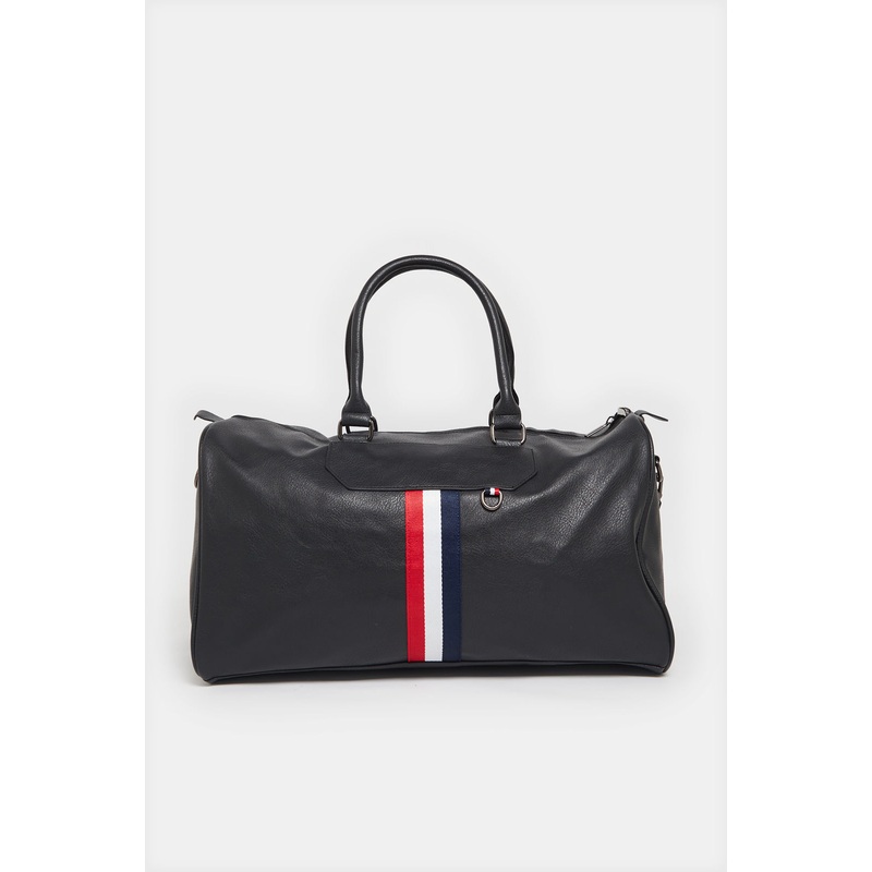 Black Printed Duffle Bag