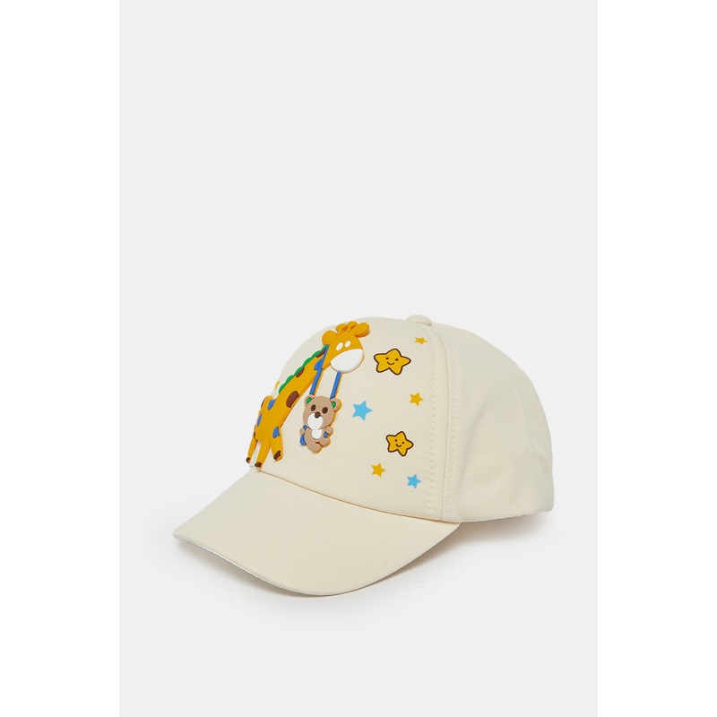 Boys Beige Embellished Cap