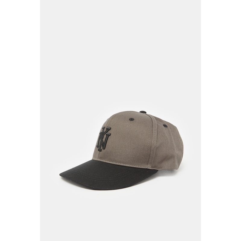Boys Black And Grey Embellished Cap