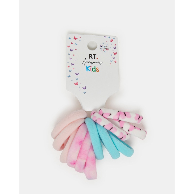 Girls Assorted  Elastic Scrunchy Set (Pack of 12)