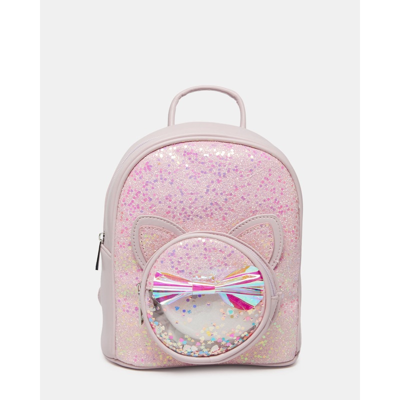 Girls Pink Embellished Sequin Backpack