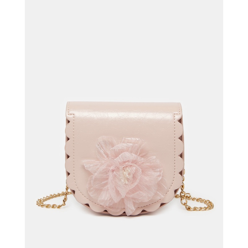 Girls Pink Floral Crossbody Bag