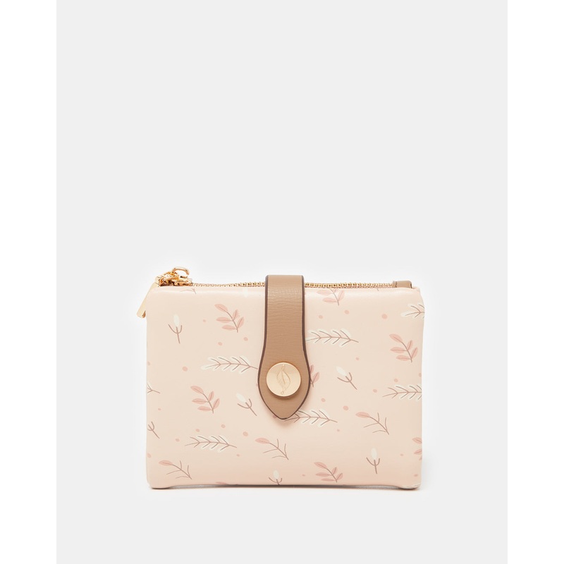 Girls Pink Leaves Print Wallet