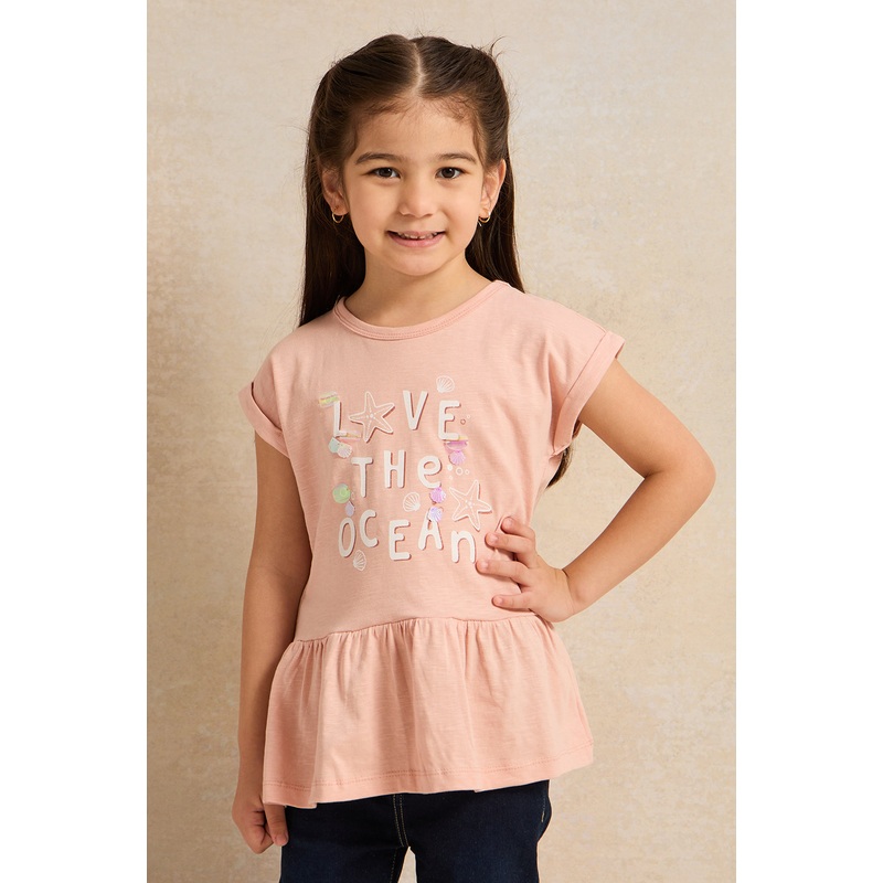 Girls Pink Printed Top|2-3 Years|3-4 Years|4-5 Years|5-6 Years|6-7 Years|7-8 Years