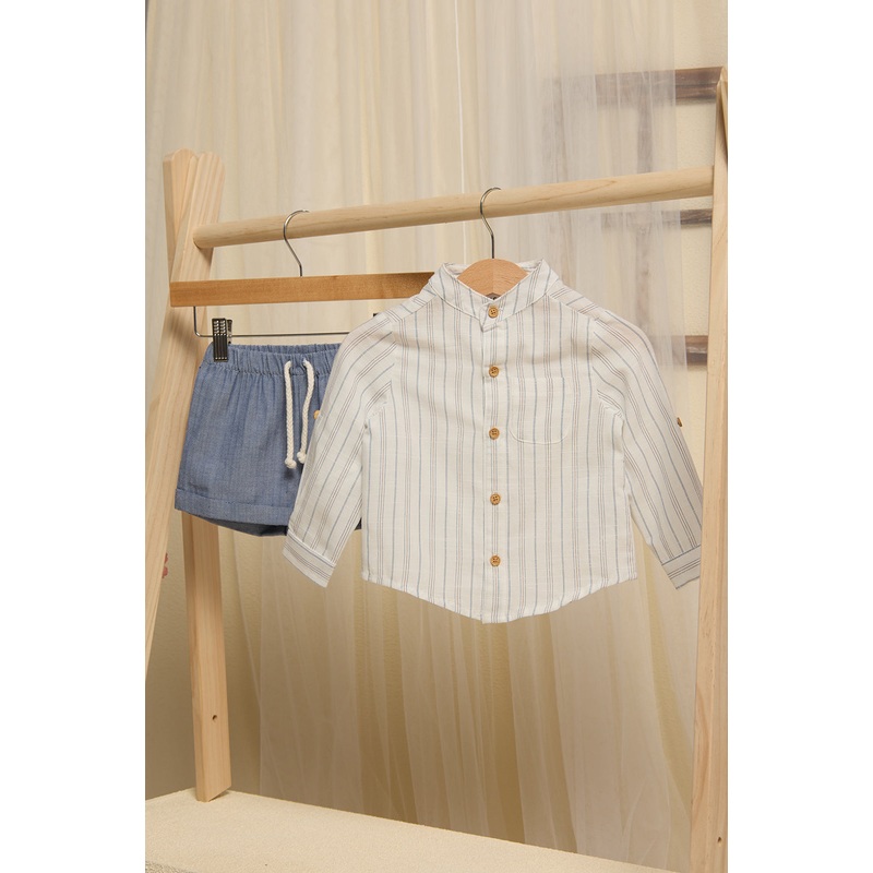 Infant Boys White And Blue White Set (2 Piece)