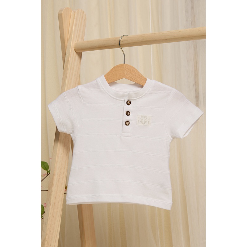 Infant Boys White Jacquard T-shirt