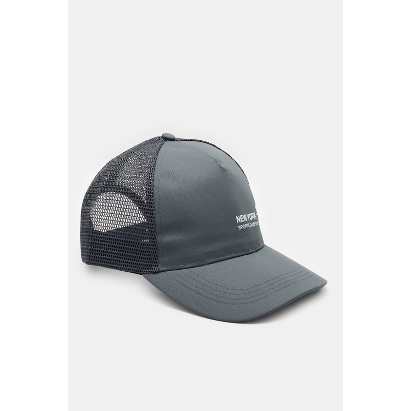 Men Grey Printed Cap