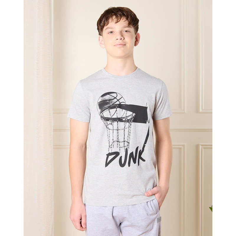 Senior Boys Grey Graphic T-Shirt