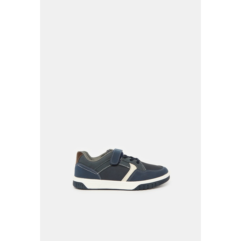 Senior Boys Navy Material Block Sneaker