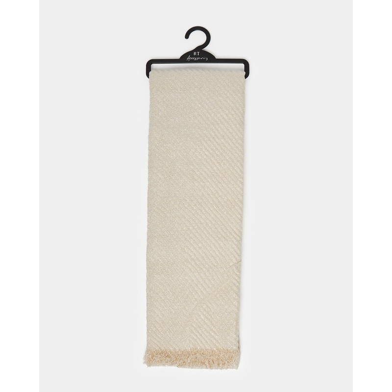 Women Beige Embellished Scarf