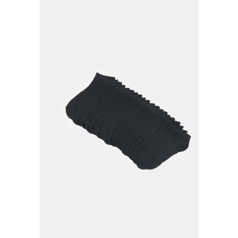 Women Black Basic Ankle Socks (10 Pairs)
