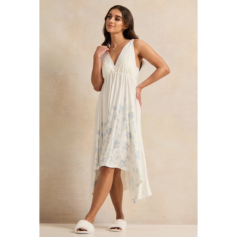 Women White Printed Chemise|UK10|UK12|UK14|UK16|UK18