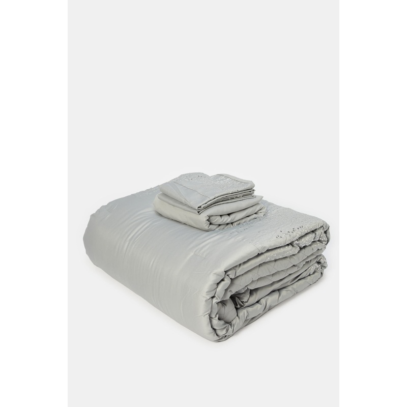 Beige 4 Piece Luxury Comforter Set (Double Set)
