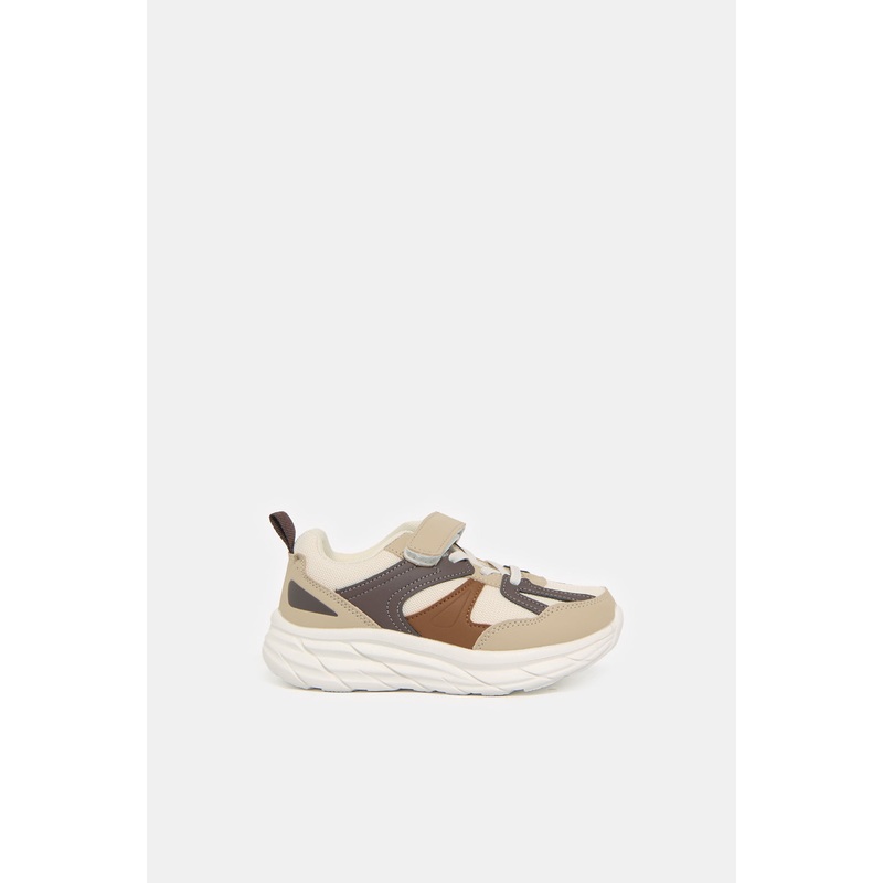 Boys Beige Colour Block Chunky Sneakers