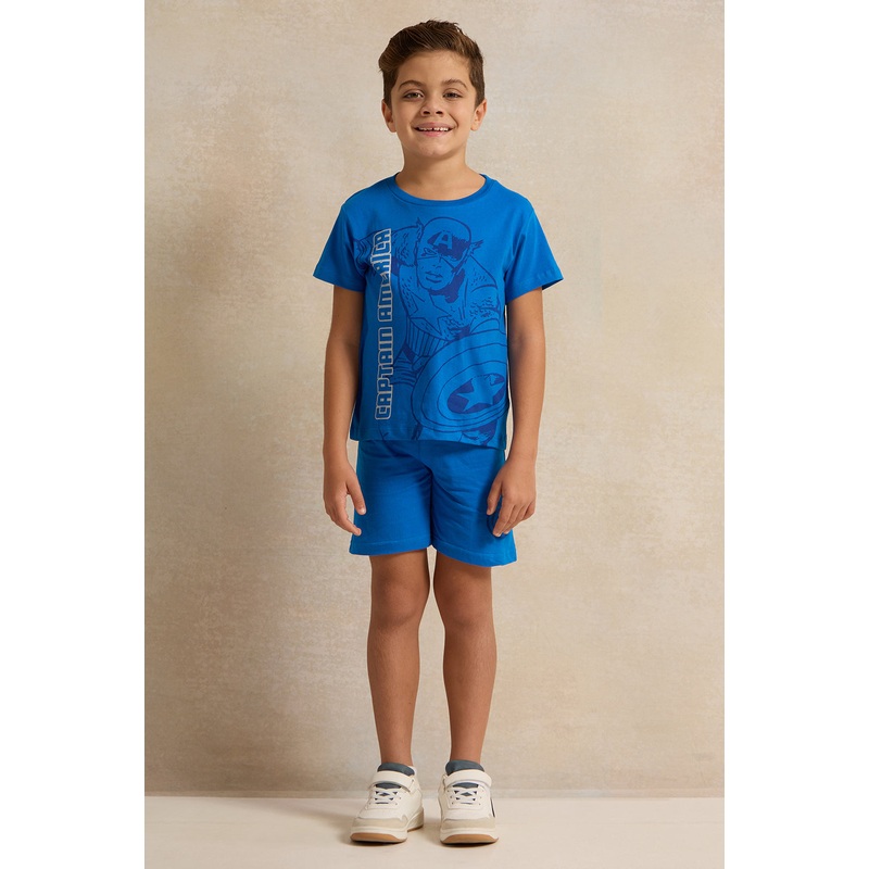 Boys Blue  Captain America T-shirt And Short Set