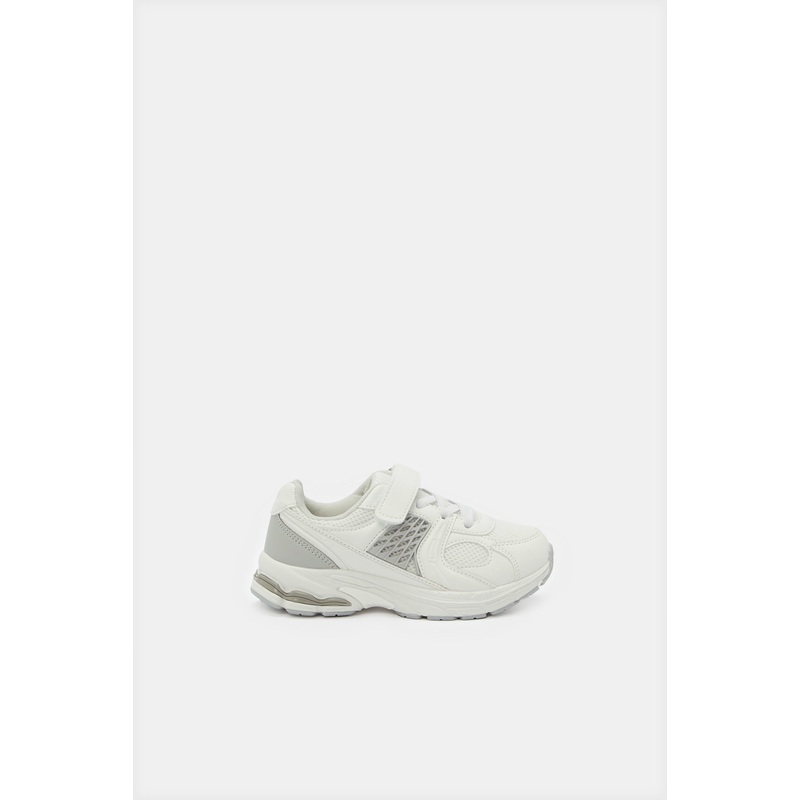 Boys White Rubber Overlayed Trainer