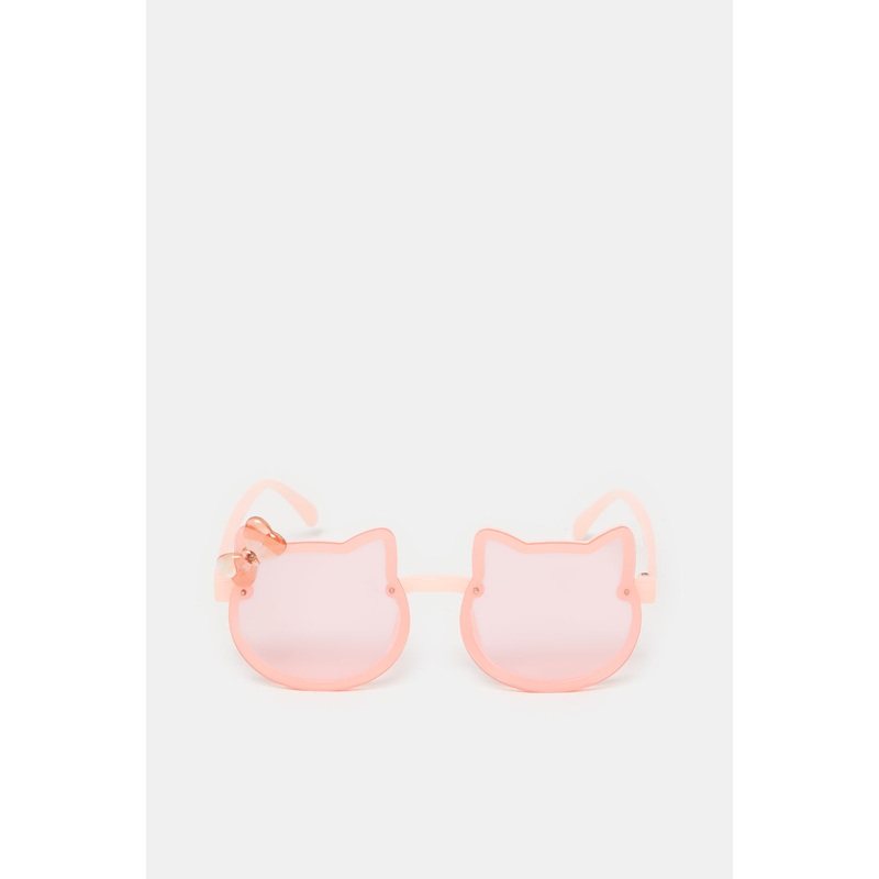 Girls Pink Cat Embellished Sunglasses