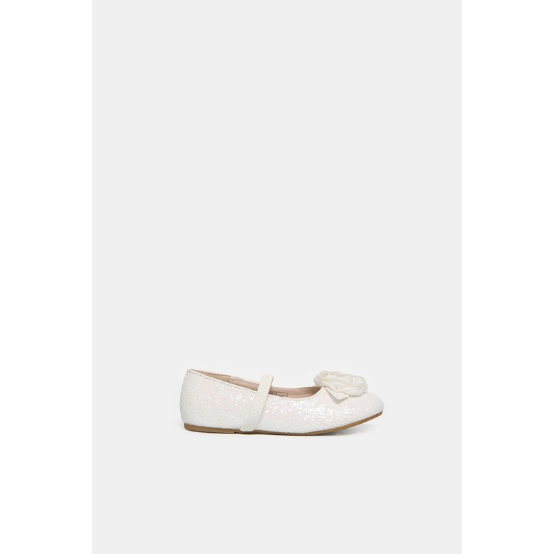 Girls White Flower Ballerina|EU25|EU26|EU27|EU28|EU29|EU30