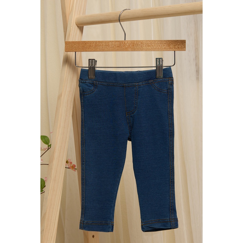 Infant Girls Blue Solid Jeggings