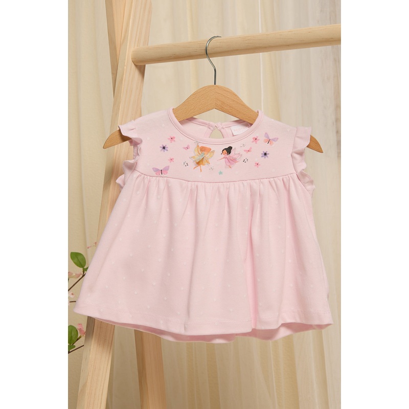 Infant Girls Pink Fairies Print Blouse