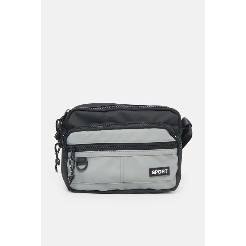Men Black Black Cross Body Bag