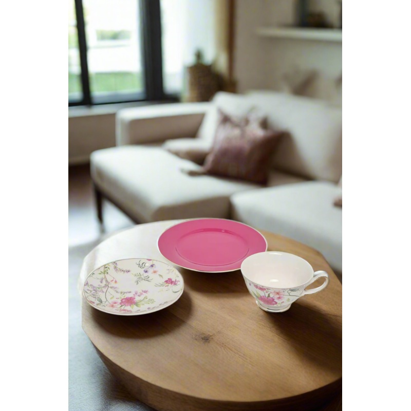 Pink Print Breakfast Set (3 Piece)