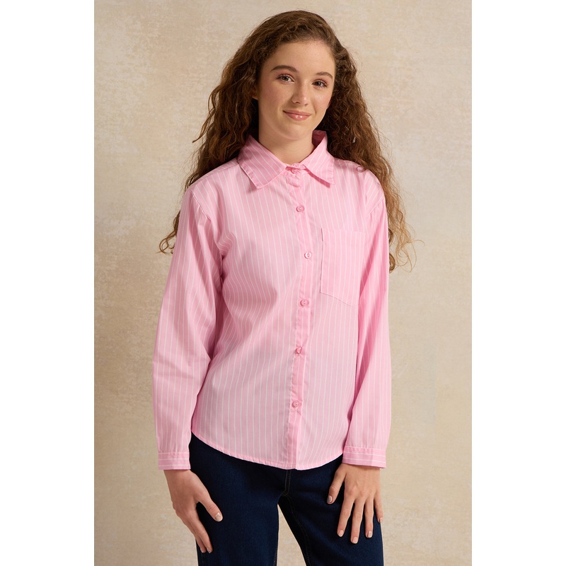 Senior Girls Pink Striped Shirt