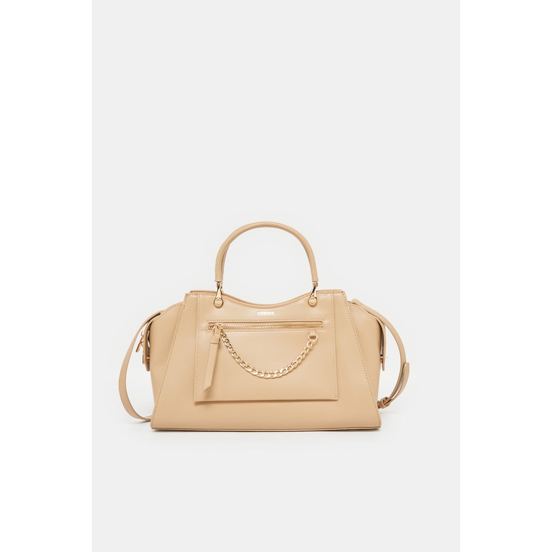 Women Beige Front Pocket Day Bag