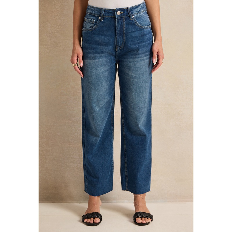 Women Navy Straight Fit Jeans|UK8|UK10|UK12|UK14|UK16|UK18