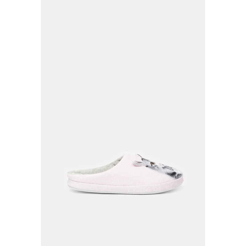 Women Pink Cat Embellished Slipper