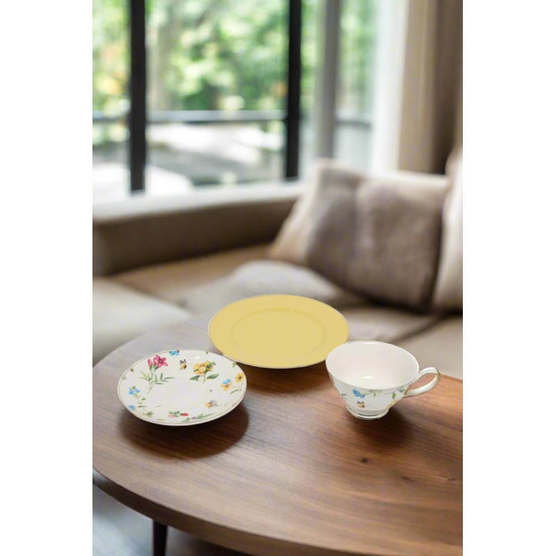 Yellow Print Breakfast Set (3 Piece)