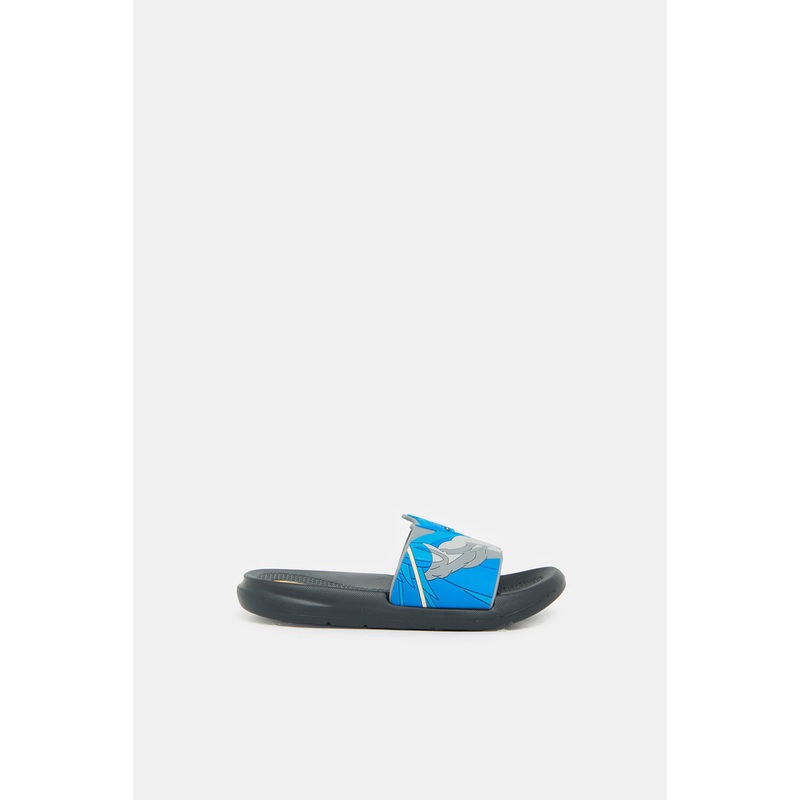 Boys Black Batman Embossed Slide