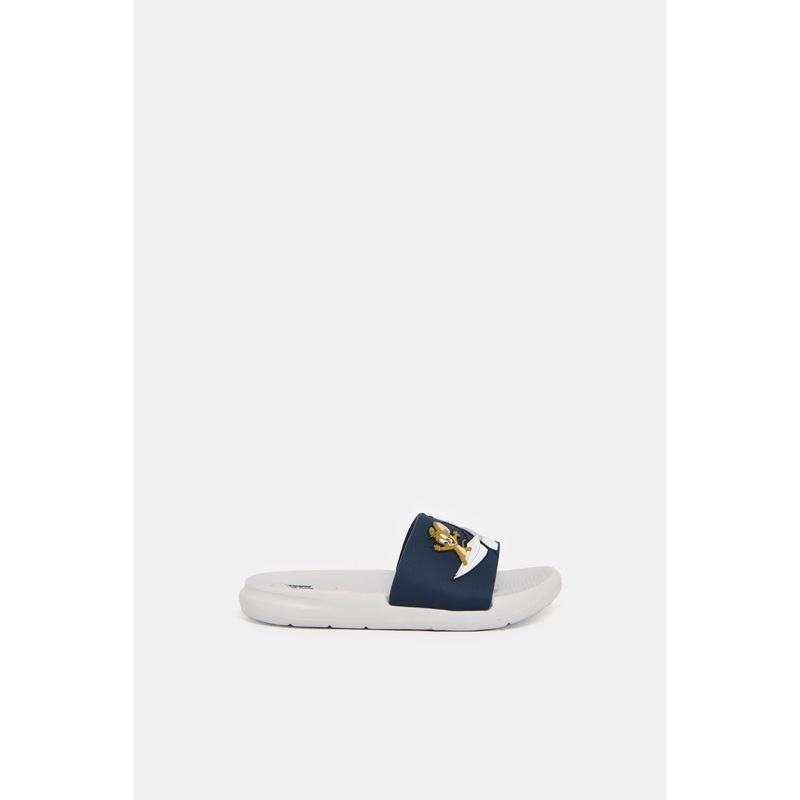 Boys Grey Tom And Jerry Embossed Slide