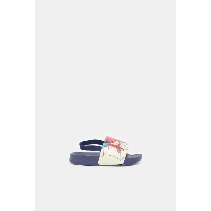 Boys Navy Spiderman Printed Slide