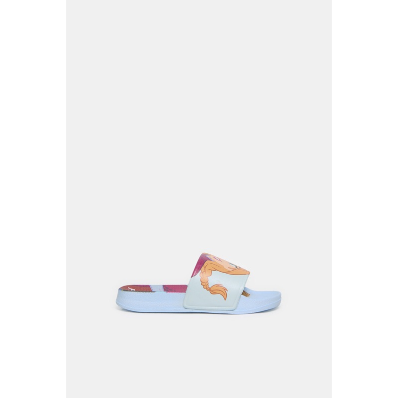 Girls Blue Frozen Printed Slides