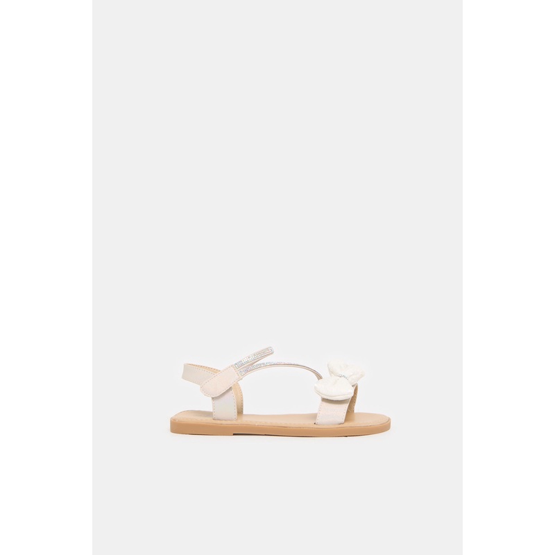 Girls Cream Bow Strap Sandals|EU25|EU26|EU27|EU28|EU29|EU30