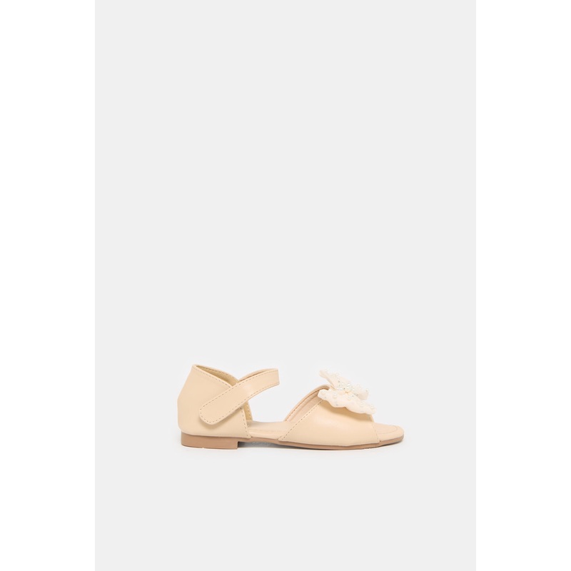 Girls Pink Bow Embellished Sandals